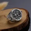 Bague Anubis Vintage de la mythologie égyptienne pour hommes, bague Totem égyptien antique, bijoux couleur or/argent, bague de motard en or blanc 14 carats, cadeau