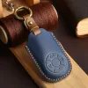 Car Smart Key Cover Case for Great Wall Euler Good Cat 2021 for Haval Big Dog Tank 300 Keyring Fob Holder Genuine Leather