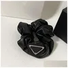 Hair Rubber Bands New Simple Pure Color Pu Leather Hair Rope Large Women Ring Inverted Triangle Head Decoration Drop Delivery Jewelry Dhgxg