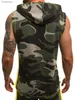 Men's Tank Tops Camouflage Hooded Vest Men 2021 Summer Bodybuilding Tank Tops Gyms Fitness Workout Sleeveless Hoodies Man Casual Camo ClothesL240124