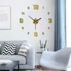 Horloges murales créativité horloge murale numérique sans cadre bricolage maison et décoration ornements décoratifs pour salon ménage muet bureau décor