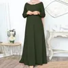 Ethnic Clothing 2024 Fashion Islam Ramadan Abaya Solid Loose Pullover Abayas Women Casual Elegance Long Sleeve Clothes Musulman Robe