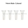 Glass Hookah Bowls Smoking Slide Colored Round Rod Handle 14mm 18mm Male Filter Bowl Joints For Bong Hookah Water Pipe 6 Colors LL