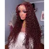 Reddish brown twisted curly wig suitable for women's synthetic lace front wig copper red lace pre picked with baby hair lace closure wig 230125