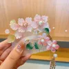 Accessori per capelli Copricapo antico Bastoncini di nappa Fiore Bambini Forcina Hanfu Pettine Stile cinese