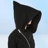 Men039s Hoodies Wizard Hat Oblique Zipper Punk Rock Hiphop Streetwear Gothic Style Diagonal Zip Up Black Cloak Hoodie Jacket FO6911012