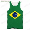 Men's Tank Tops Hot New Brazil Flag Unisex Tank Top Summer Mens Casual Tanks Fashion Brasil 3DPrint Sleeveless Gym Workout Vest Customized S-6XLL240124