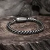 Link pulseiras masculino coreano vintage pulseira de aço inoxidável masculino fivela magnética punk pulseira para menino namorado moda mão corrente jóias