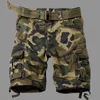 Pantalones cortos para hombres 2023 verano estilo coreano camuflaje pantalones cortos militares cargo hombres lavado suelto pantalones cortos cargo multibolsillos para hombres 29-42 J240124