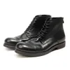 Cuir souple hommes Vintage cheville qualité à la main marque confortable mode Style britannique chaussures d'affaires bottes mâle