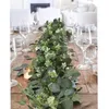 Faux Floral Greenery Artificial Eucalyptus Leaves Garland Plant Spring Vines with White Flowers Berries for Wedding Home Party Deco YQ240125