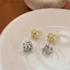 Stud Altın Saplama Küpe Kore Geometrisi Metal Kadınlar İçin Basit Küpeler Kadın Retro Piercing Küpe 2023 Trend Moda Takı Q240125