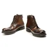 Stivali da uomo in morbida pelle vintage alla caviglia di qualità fatti a mano di marca, comodi e alla moda, in stile britannico, per scarpe da lavoro