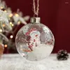 Party Decoration Christmas Decor Transparent Glass Ball Inlaid With Diamond White Snowman Pentagram Tree Tendan Dropship