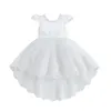 Mädchen Kleider Pudcoco Kleinkind Kinder Baby Mädchen Sommer Abendkleid Fliegende Ärmel Spitze Blumen Prinzessin Mit Großen Bogen Dekor 1-7T