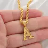 Naszyjniki wisiorek Aniyo A-Z Letters Naszyjniki Kobiety mężczyźni złoto Płytą Początkowy łańcuch liny wiszący angielski litera biżuteria alfabet afrykański #058002B YQ240124