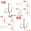 Fishing Hooks Easy Catch 100Pcs 3551 Big Game Treble Artificial Bait Fishhooks Size 6/0 7/0 8/0 10/01 Drop Delivery Sports Outdoors Dhrrp