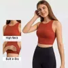 Lu Align Mulheres FLAME Crop Tank Top Sutiã de gola alta Sport Top com sutiã embutido Racerback Workout Tanks para corrida Yoga Lu Lemon LL 2024