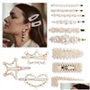 Hair Clips & Barrettes Pearls Hairpin Set Stylish Acetate Plate Hair Clips Mix Different Bb Clip Sweet Fashion Designer Drop Delivery Dhtvs