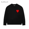 Fashion Amis Paris Mens Designer Amis Knity Koszule długie Amis Sweater Rękaw francuski High Street Heart Neck Neck Knitwear Mężczyźni Kobiety Amis Pull 7298