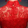 Etniska kläder vintage kinesisk stil cheongsam bröllopsklänning retro toast lång klänning äktenskap smal qipao fest kväll vestido röd