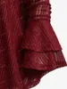Koszule damskie Tosegal Plus Six Sifle Lapel Poeta Sleeve Bluzka Czerwona moda ubrania