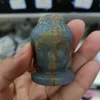 Figurines décoratives 1 pièce, cristaux de Quartz Lexes bleus naturels, tête de Bouddha, sculptures faites à la main, ornements Fengshui, décoration de guérison pour la maison