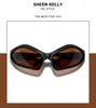 Solglasögon Y2K Wrap Around For Women Men Trendy Square Futuristic Fashion Frame Alien Shades