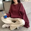 2023 Nueva versión coreana de otoño Estilo de Hong Kong Letra minimalista Top de estudiante Sudadera con capucha de manga larga suelta y delgada para comercio exterior de mujeres 574