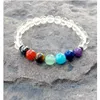 Frisado Sn1076 Novo 7 Chakra Pulseira Clear Crystal Quartz Pulso Mala Beads Yoga Meditação Yogi Presente Drop Delivery Jóias Pulseiras Dhahc