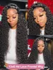 Brazilian 30 Inch 13x6 HD Transparent Curly Lace Front Wig Deep Wave 13x4 Glueless Lace Frontal Human Hair Wigs for Women Water