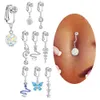 Nombril Cloche Anneaux Faux Faux Ventre Anneau Serpent Faux Ventre Piercing Clip sur Nombril Ombilical Nombril Cartilage Clip sur Boucles D'oreilles Bijoux De Corps YQ240125