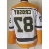 Uomo Vintage Classic Hockey 87 Sidney Crosby Retro Jersey 71 Evgeni Malkin CCM Nero Bianco Blu Giallo Colore squadra Ricamo e cucito per 95