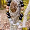 ビーズMG1376新しいデザインScorpio Zodiac Bracelet Womens Labradorite Yoga Mala AAA Grade Black Tourmaline Energy Drop Delively Jewelry Dhthl