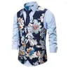 Herenvesten Heren Bloemenvest Bruiloft Mouwloos Slim Fit Paisley Topkwaliteit Jurk voor Heren Gilet Kostuum