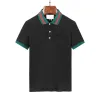 Herren-Poloshirt, Designer-Polohemden für Herren, modischer Fokus, Stickerei, Schlange, Strumpfband, kleine Bienen, Druckmuster, Kleidung, Kleidung, T-Shirt, schwarz-weißes Herren-T-Shirt 864