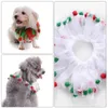 Colliers pour chiens, collier de noël, robe de vacances: 2 pièces, Bandana à pompon de noël, bavoirs d'hiver, serviette de salive, chat vert rouge, quotidien