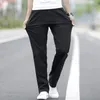 Мужские брюки, летние легкие брюки цвета хаки с высокой талией, прямые брюки, мужской тренд, стиль 2024, хлопковые эластичные повседневные винтажные черные брюки