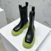 Met Doos Martinin Platform Nieuwe Heren Dames Verhoogt Mid-Kalf Koppels Motorfiets Avocado Groene Romeinse Laarzen Maten 35-45