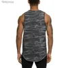 Herrtankstoppar som kör Väst män kamouflage sport topp män gym fitness tank top snabb torr träning klädträning löpning topps malel240124