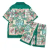 Survêtements pour hommes Hommes Hawaiian Beach Ensembles Chemises de vacances pour hommes et femmes Couleur Blocage Imprimé Ensemble de shorts