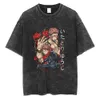Anime Jujutsu Kaisen T-Shirt Vintage gewaschenes T-Shirt Gojo Sat