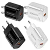 QC 3.0 EU US AC Wall Charger Travel Snabb Snabbladdning Power Adapter för iPad iPhone 13 14 15 Samsung LG Android Phone PC