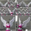 Decorazione per feste Decorazione Ems Beautif Ali di angelo bianco di grandi dimensioni Puntelli di ripresa creativi Regali di compleanno piacevoli Decorazioni di nozze D Dhq8B