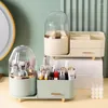 Förvaringslådor för lådor Läppstift kapacitet Vanity Borsts Holder Makeup Organizer Clear Cosmetics 360 Stor roterande med