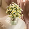 Fleurs décoratives 8 têtes marguerite blanche artificielle faux Bouquet pour la maison bureau mariage jardin décor bricolage Vase fleur