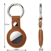 Leather Keychain for Apple Airtags Case Protective Cover Bumper Shell Tracker Accessories Anti-scratch Air Tag Key Ring Holder