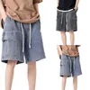 Jeans voor heren Werkkleding Denim shorts voor de zomer Dunne losse kwartbroek Fuzzy House Jean Regular Fit Heren E Motion