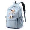 Sacs d'école pour enfants Kawaii Nylon Tissu Hommes et femmes Double Set Pen Wrap Bear Cartoon Zipper Book Sac à dos Fille Sac primaire Filles