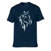 Męskie koszule T-shirty T-Shirts Fashion Fine Horse Printed Hipster Tshirt Wysokiej jakości O-deterk krótkie rękawy Bawełniane koszulki